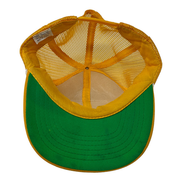 Vintage CAT Diesel Power SnapBack Truckers Style Hat Yellow with White Rope Mesh - Picture 7 of 11